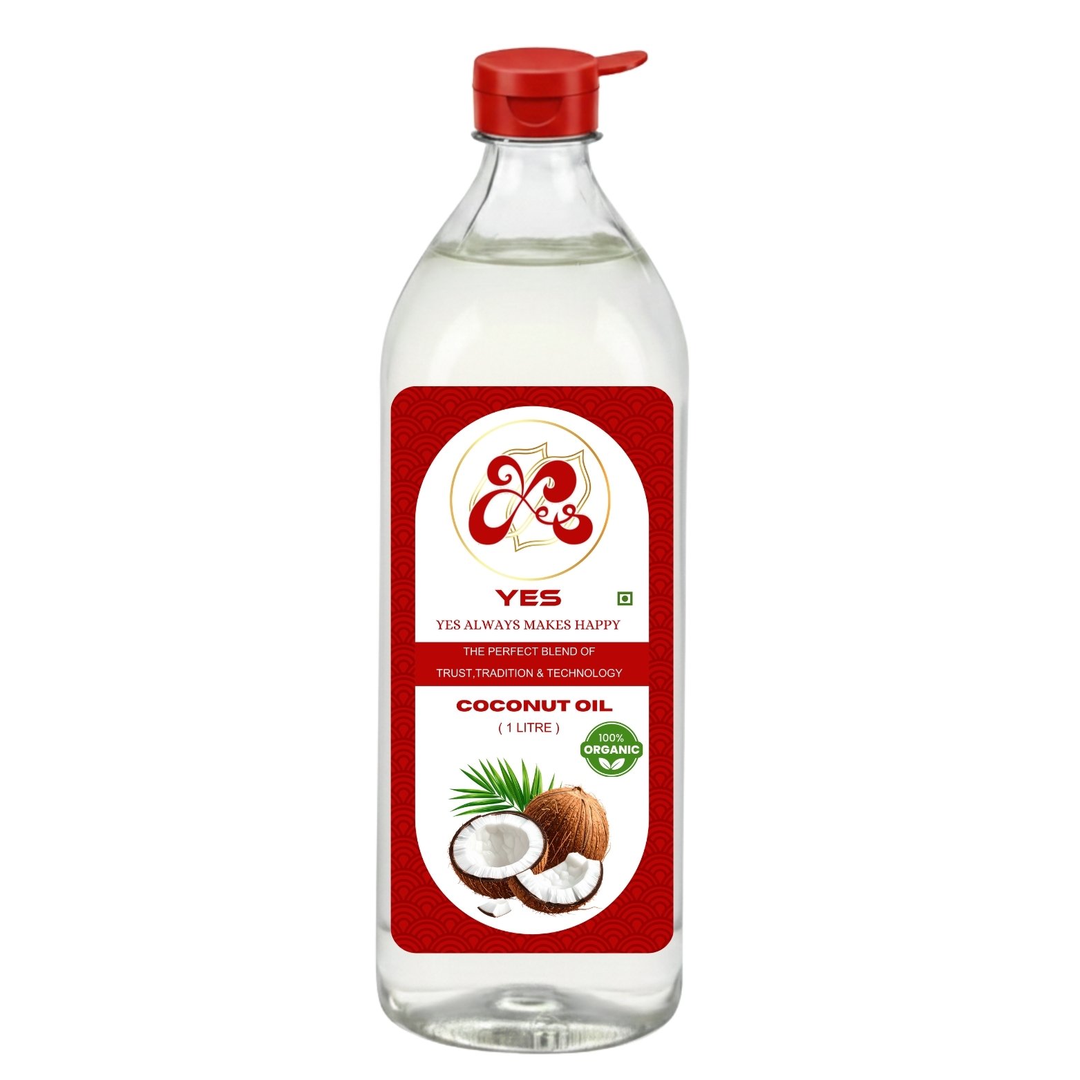 YES 1 Litre-1000ml Organic Coconut Oil