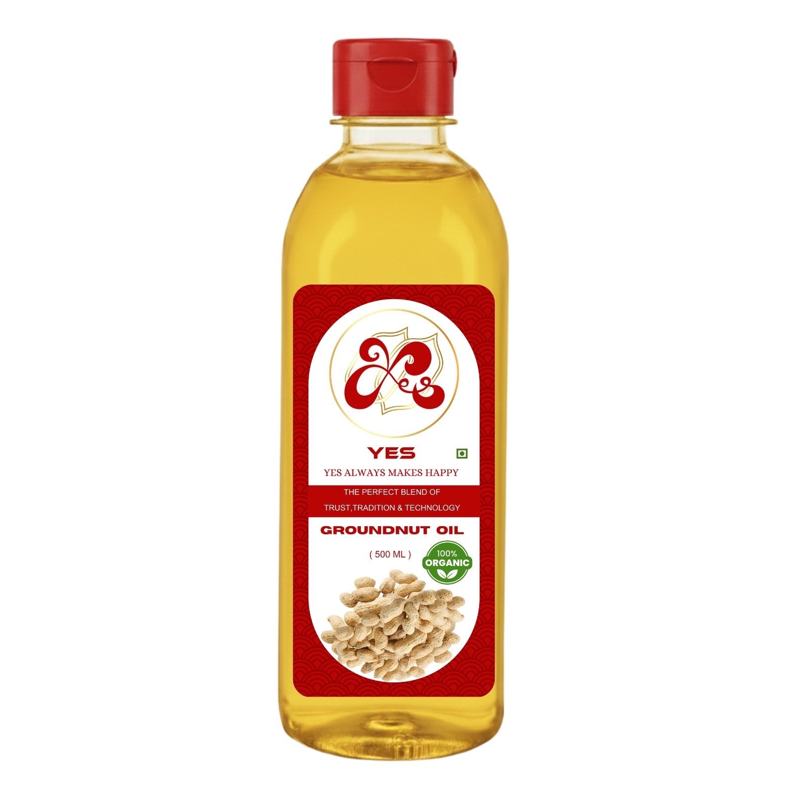 YES 500ml Organic Groundnut Oil- 100% Pure and Nutritious