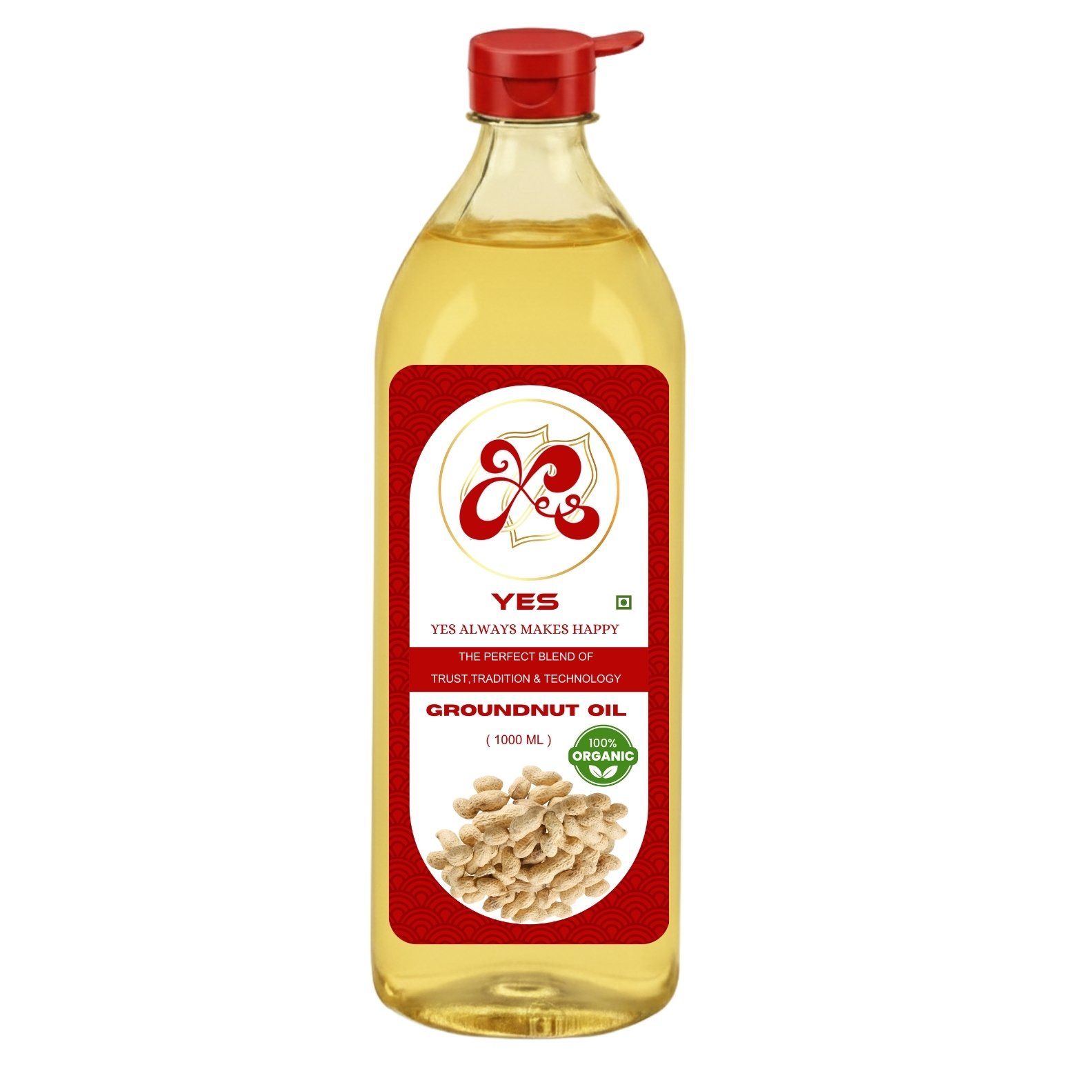 YES 1 Litre 1000ml Organic Groundnut Oil