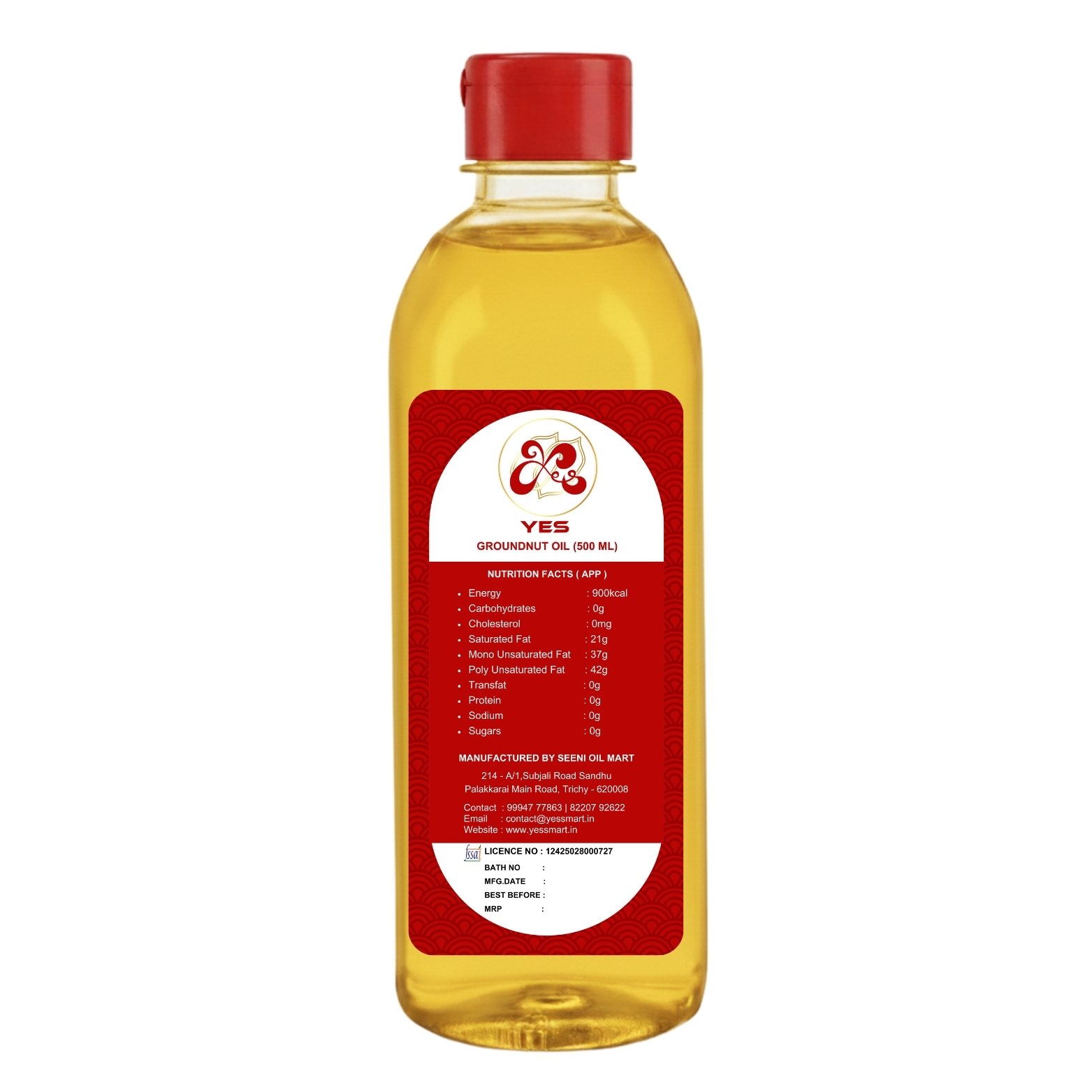 YES 500ml Organic Groundnut Oil- 100% Pure and Nutritious