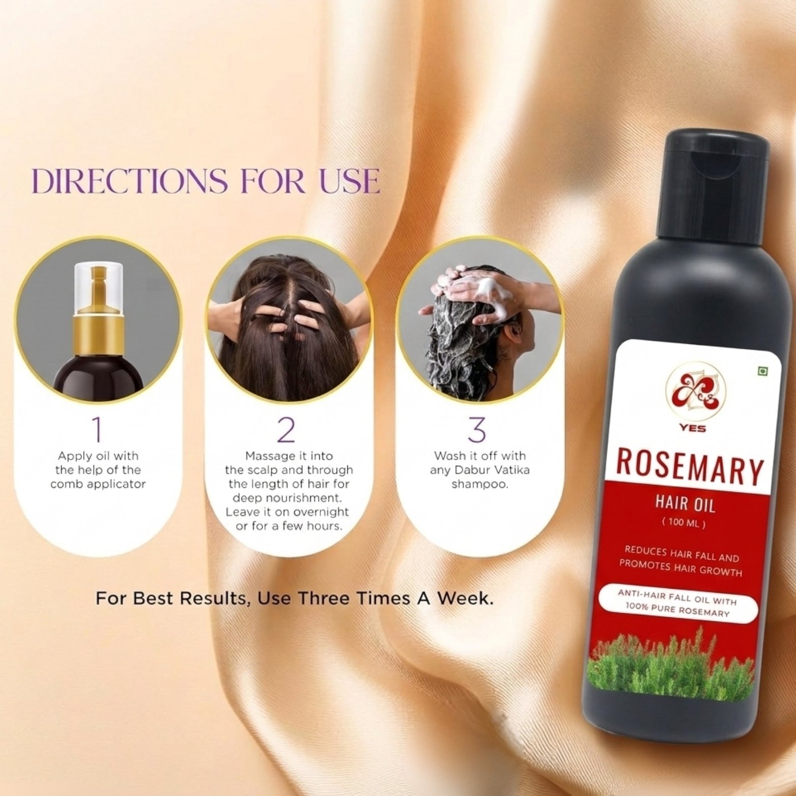 YES 100% Pure Rosemary Hair Oil (100ml)