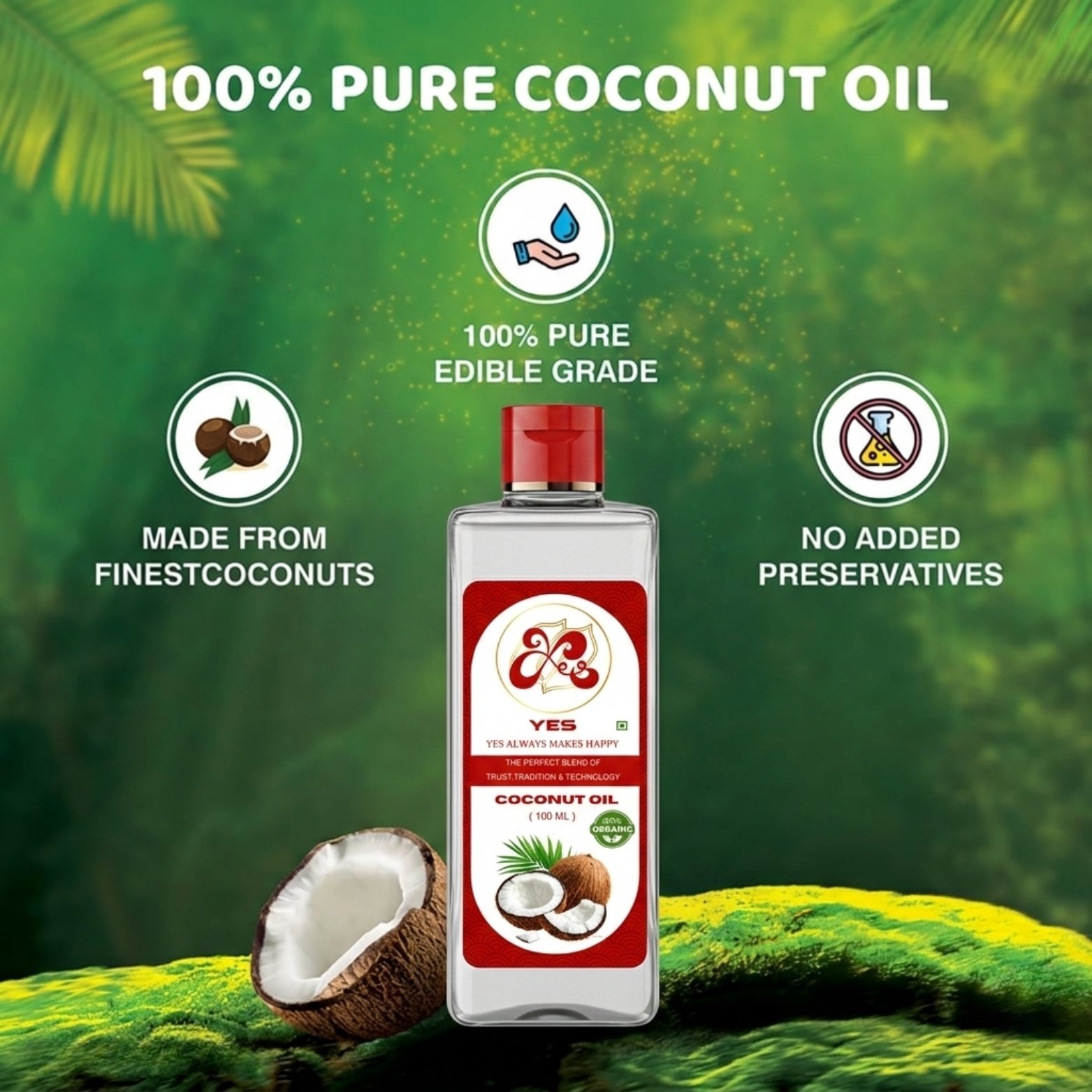 YES 200ml Organic Coconut Oil