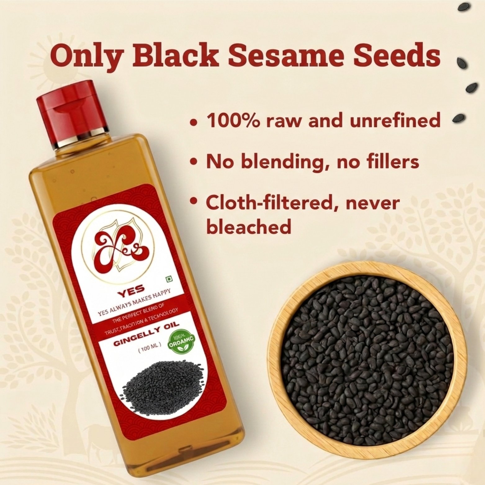 YES 200ml Organic Gingelly Oil The Ultimate Blend of Trust