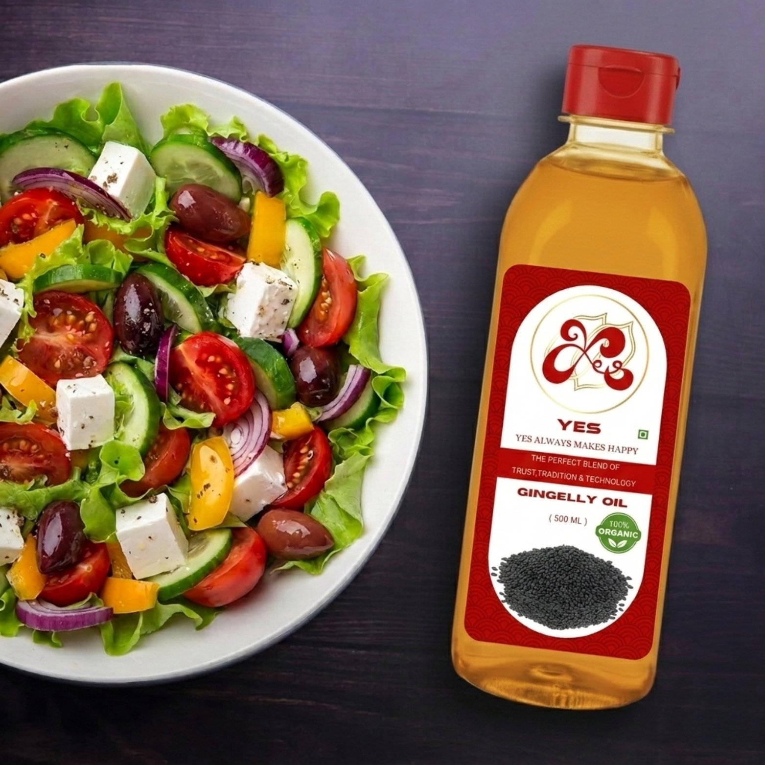 YES 500 ml Organic Gingelly Oil -100 percent Pure