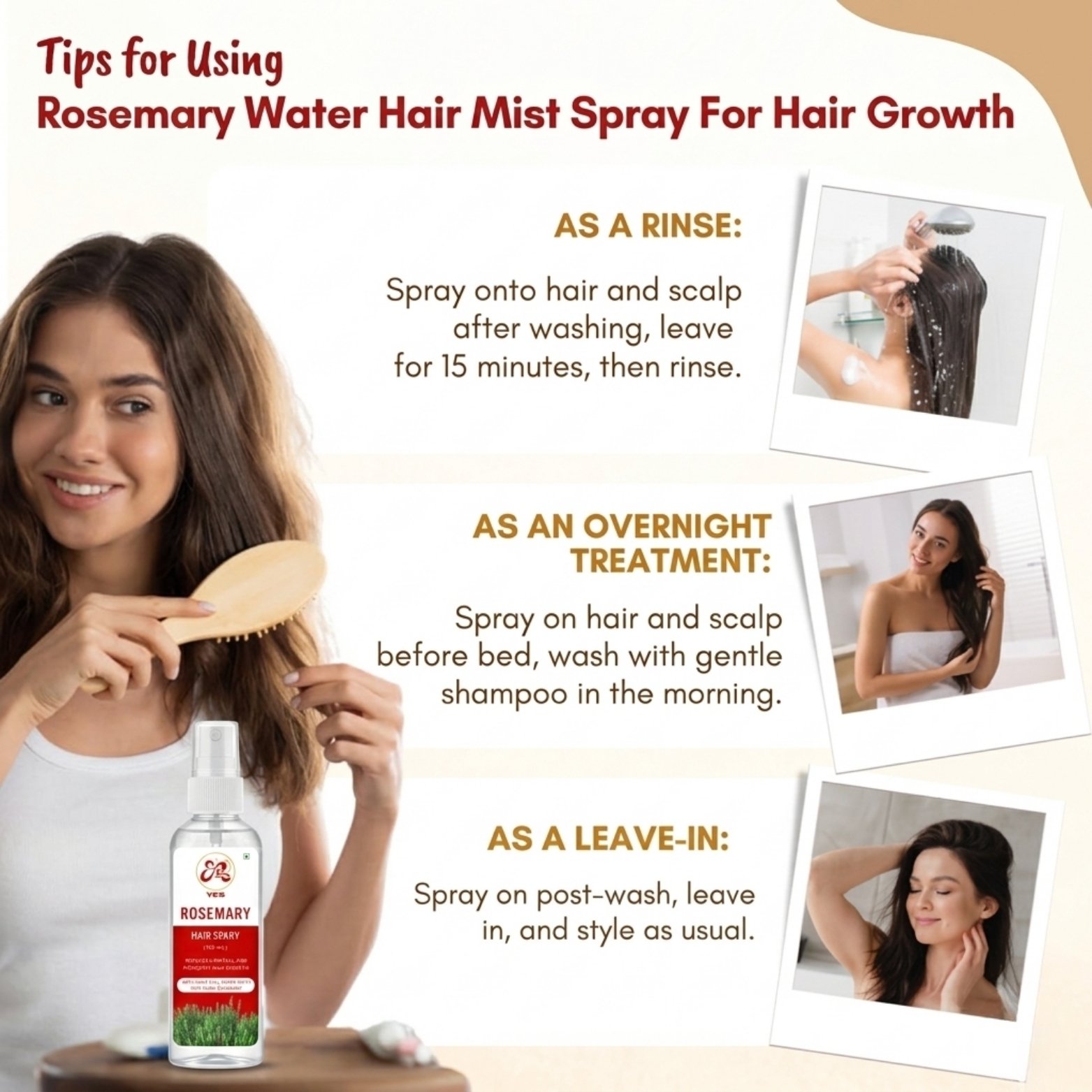YES 100% Pure Rosemary Hair Spray (100ml)